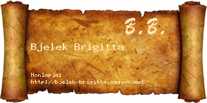 Bjelek Brigitta névjegykártya